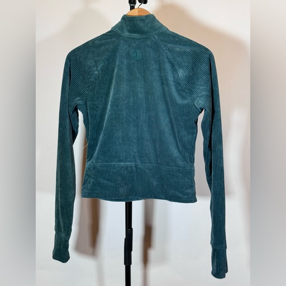 NWOT Lululemon Scuba Track Jacket *Velvet Cord Storm Teal - Picture 6 of 9